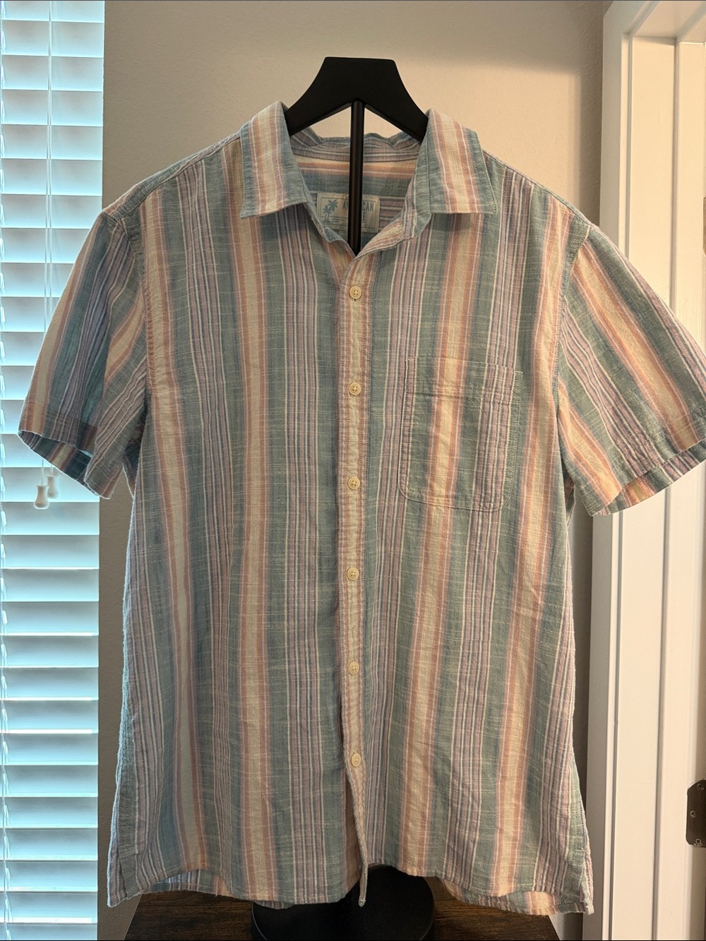 American Eagle Striped Button-Up Shirt